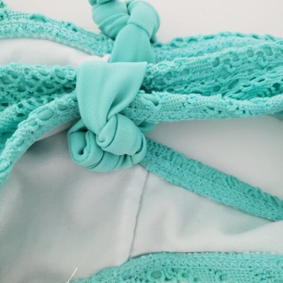 2 FOR $5 SALE Girl's Aqua Lace Crochet Bikini  Set Size M (7/8) - Picture 11 of 12